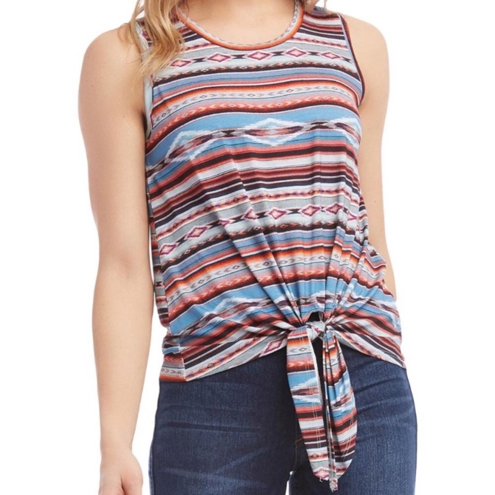 NWT-Karen Kane Red Rock Tie Front Shirt-L